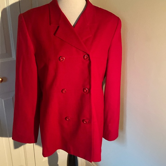 Oleg Cassini Jackets & Blazers - Oleg Cassini Vintage Wool Classic Red Blazer